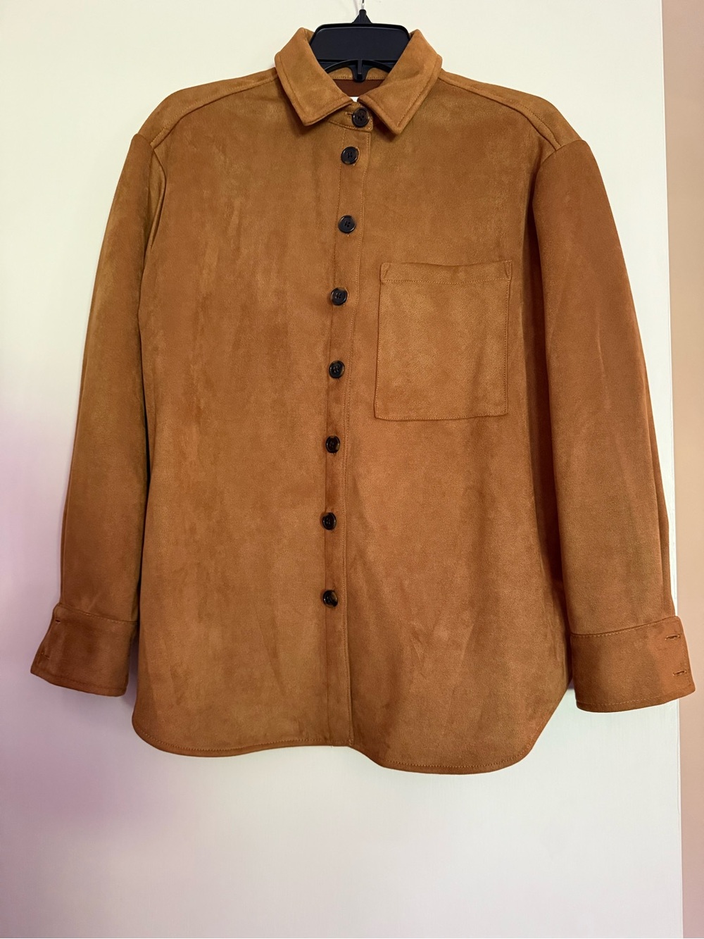 a loves a Ultra Suede Shirt Jacket — Cognac Brown